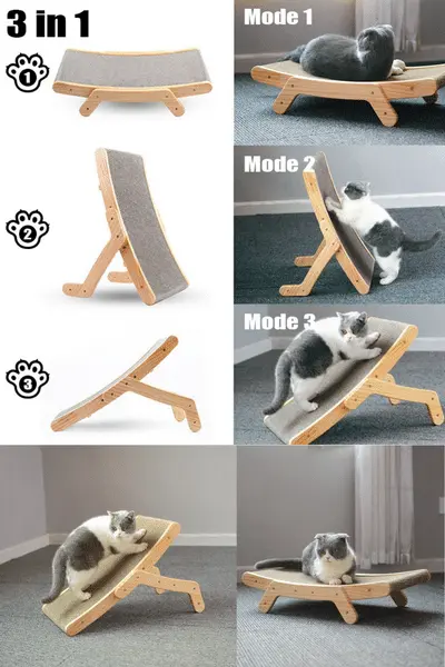 Cat Scratching Post Bed To File Nails Transform Cat Scratcher Lounge Bed
