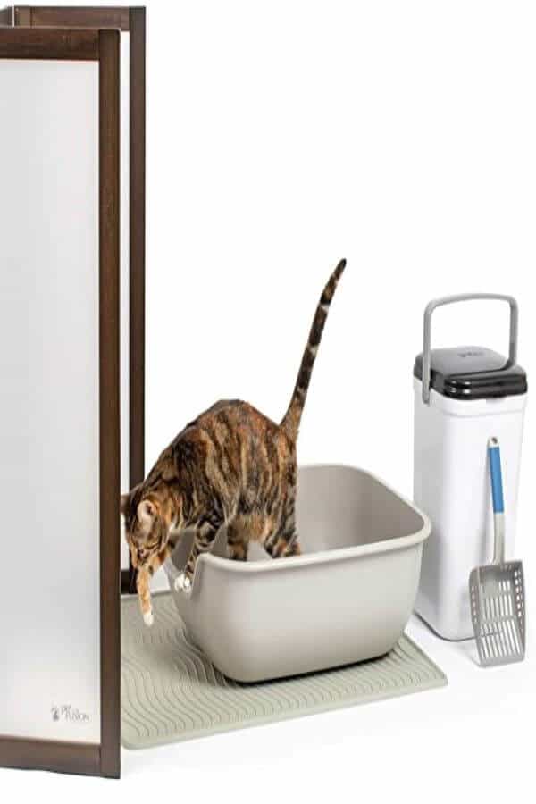 PetFusion Large Litter Box (the BetterBox). NON-STICK Coating (FDA, EPA approved) significantly reduces cleaning time. (Vets recommend open top litter box to avoid behavior issues associated with tight spaces and cat's stronger sense of smell)